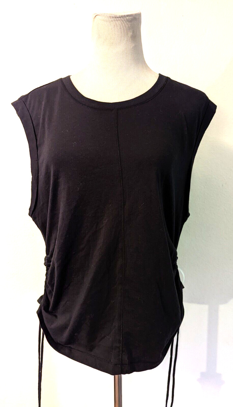 New Velvet Heart sz M Knit Tank Top black cinches on sides sleeveless shirt 3716